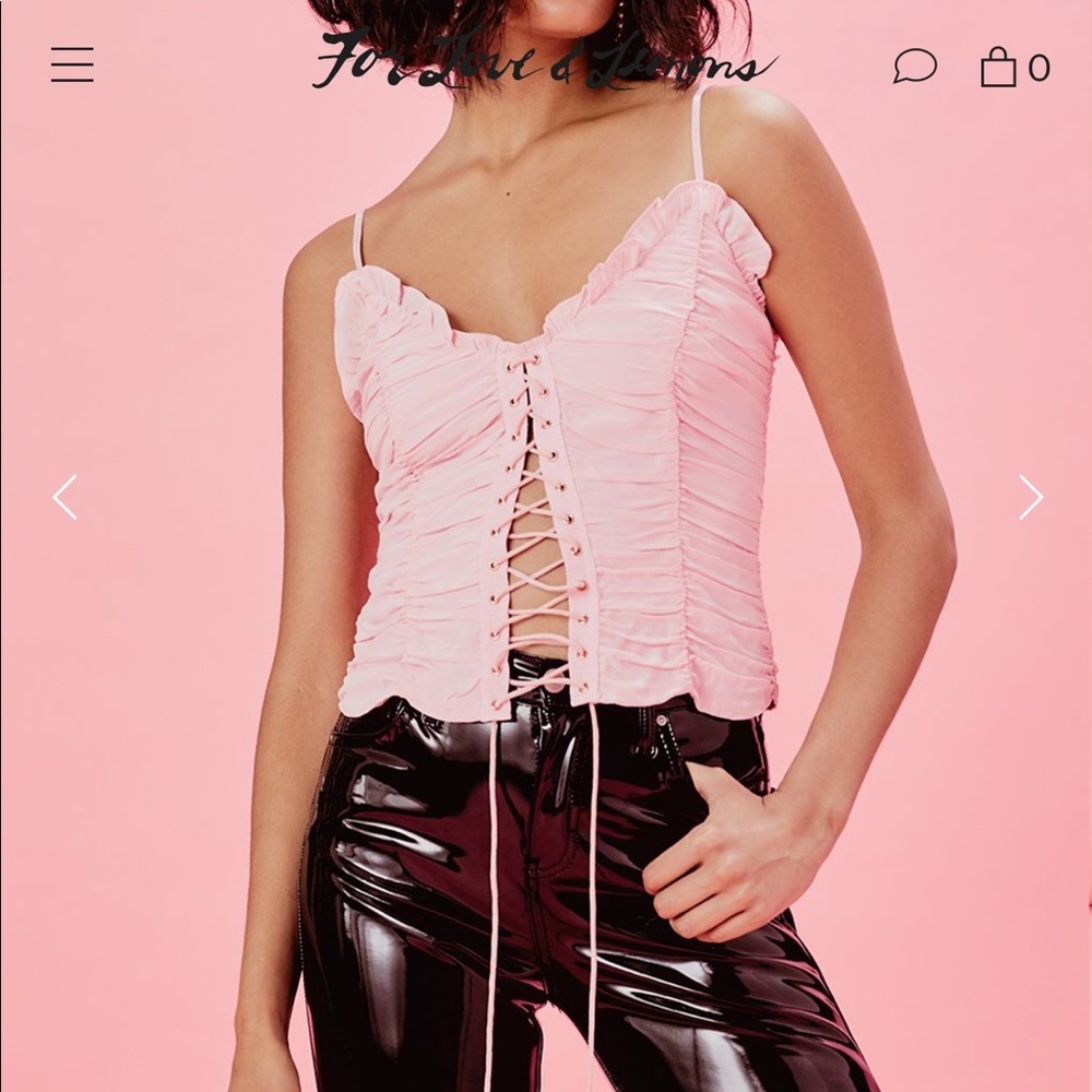 NWT For Love & Lemons Palmetto Corset Cami